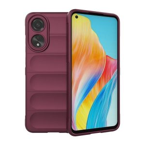 Oppo A78 4G, Szilikon tok, közepesen ütésálló, 3D minta, bordó