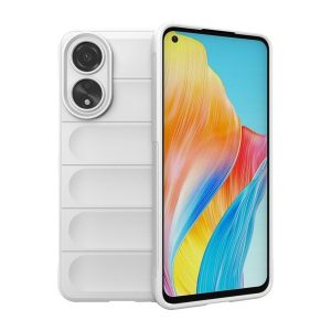 Oppo A78 4G, Szilikon tok, közepesen ütésálló, 3D minta, fehér