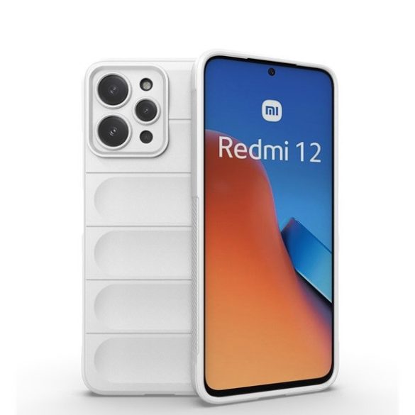Xiaomi Redmi 12 4G / 12 5G / Note 12R, Szilikon tok, közepesen ütésálló, 3D minta, fehér