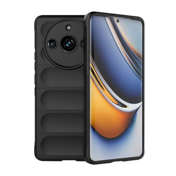 Realme 11 Pro / 11 Pro Plus, Szilikon tok, közepesen ütésálló, 3D minta, fekete