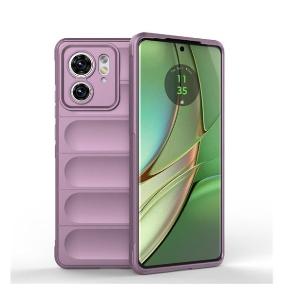 Motorola Edge 40, Szilikon tok, közepesen ütésálló, 3D minta, lila