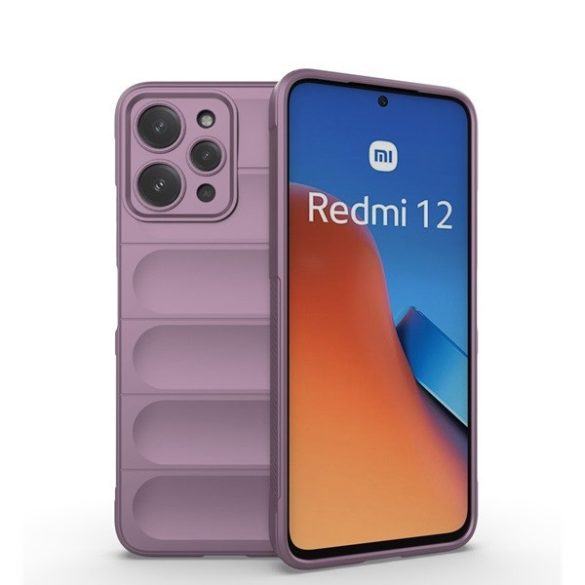 Xiaomi Redmi 12 4G / 12 5G / Note 12R, Szilikon tok, közepesen ütésálló, 3D minta, lila