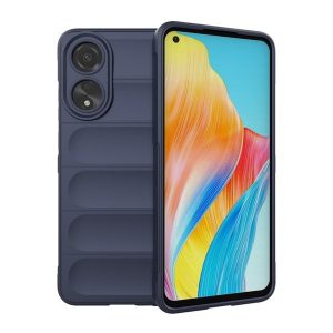 Oppo A78 4G, Szilikon tok, közepesen ütésálló, 3D minta, sötétkék