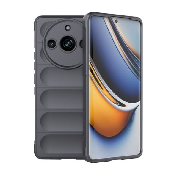 Realme 11 Pro / 11 Pro Plus, Szilikon tok, közepesen ütésálló, 3D minta, sötétszürke