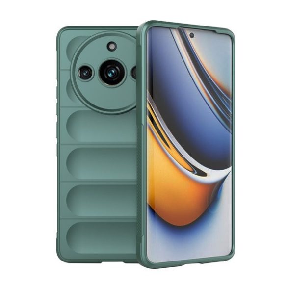 Realme 11 Pro / 11 Pro Plus, Szilikon tok, közepesen ütésálló, 3D minta, sötétzöld