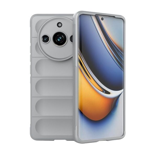 Realme 11 Pro / 11 Pro Plus, Szilikon tok, közepesen ütésálló, 3D minta, világosszürke