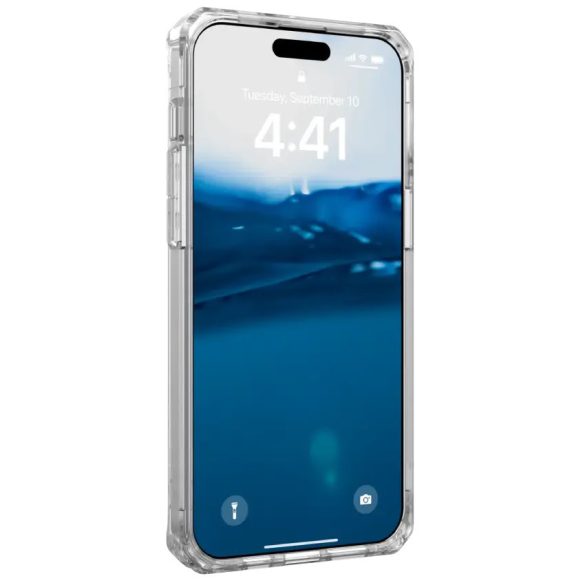 Apple iPhone 15 Pro Max, Műanyag hátlap védőtok, szilikon belső, közepesen ütésálló, UAG Plyo, áttetsző