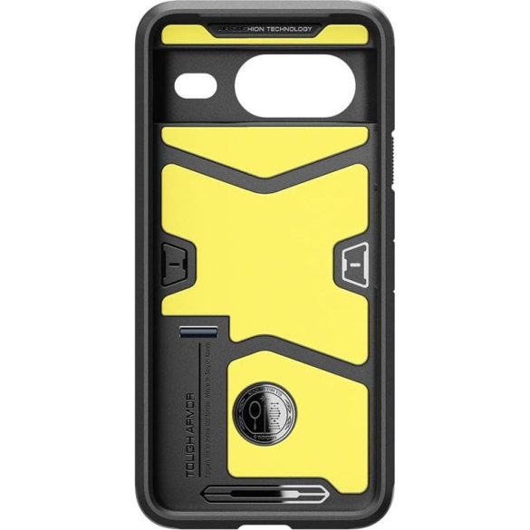 Google Pixel 8, Szilikon tok + műanyag hátlap, kitámasztóval, Spigen Tough Armor, sötétkék