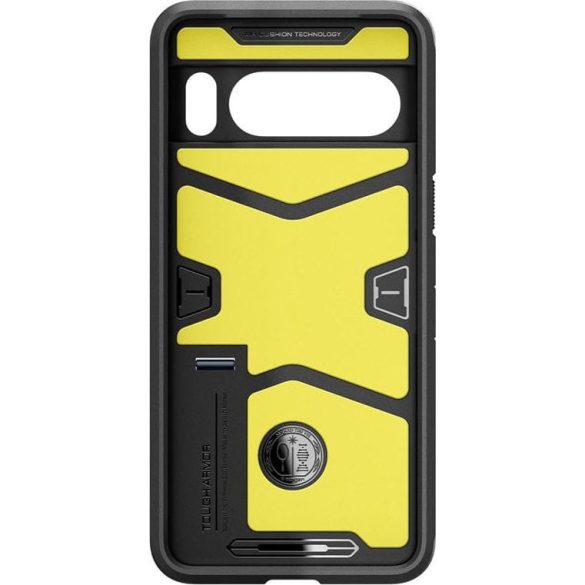 Google Pixel 8 Pro, Szilikon tok + műanyag hátlap, kitámasztóval, Spigen Tough Armor, sötétkék