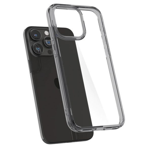 Apple iPhone 15, Műanyag hátlap védőtok + szilikon keret, Spigen Ultra Hybrid, átlátszó/homok-beige