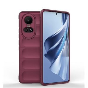 Oppo Reno10 / Reno10 Pro, Szilikon tok, közepesen ütésálló, 3D minta, bordó