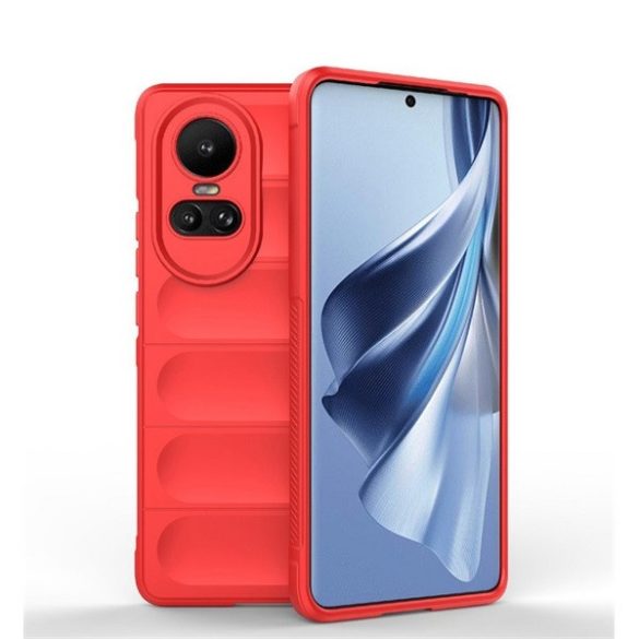 Oppo Reno10 / Reno10 Pro, Szilikon tok, közepesen ütésálló, 3D minta, piros