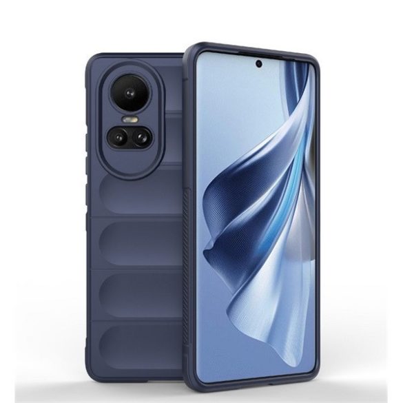 Oppo Reno10 / Reno10 Pro, Szilikon tok, közepesen ütésálló, 3D minta, sötétkék