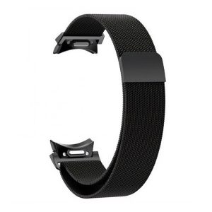 Samsung Galaxy Watch 6 / Watch 6 Classic, fém pótszíj, mágneses zár, milánói stílus, fekete
