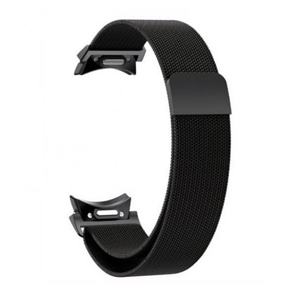 Samsung Galaxy Watch 6 / Watch 6 Classic, fém pótszíj, mágneses zár, milánói stílus, fekete
