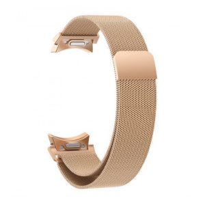 Samsung Galaxy Watch 6 / Watch 6 Classic, fém pótszíj, mágneses zár, milánói stílus, arany