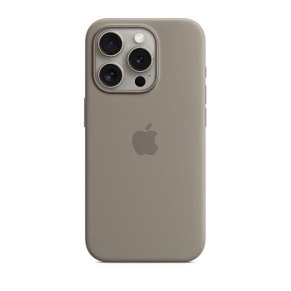 Apple iPhone 15 Pro Max, Szilikon tok, Magsafe kompatibilis, barna, gyári