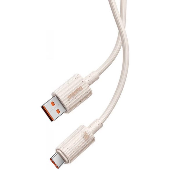 USB töltő- és adatkábel, USB Type-C, 100 cm, 6000 mA, 100W, gyorstöltés, PD, Baseus Habitat, P10360203421-00, rózsaszín