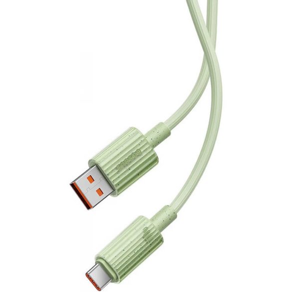 USB töltő- és adatkábel, USB Type-C, 100 cm, 6000 mA, 100W, gyorstöltés, PD, Baseus Habitat, P10360203631-00, világoszöld