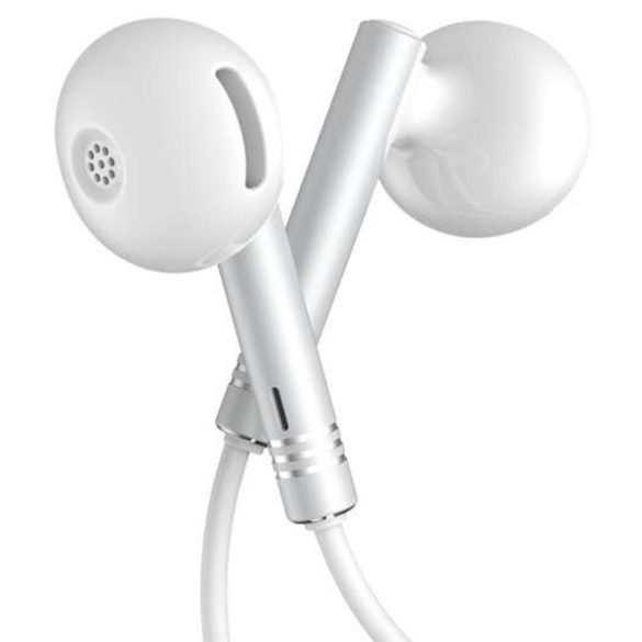 Vezetékes sztereó fülhallgató, 3.5 mm, mikrofon, funkció gomb, hangerő szabályzó,Joyroom, EW06, ezüst/fehér