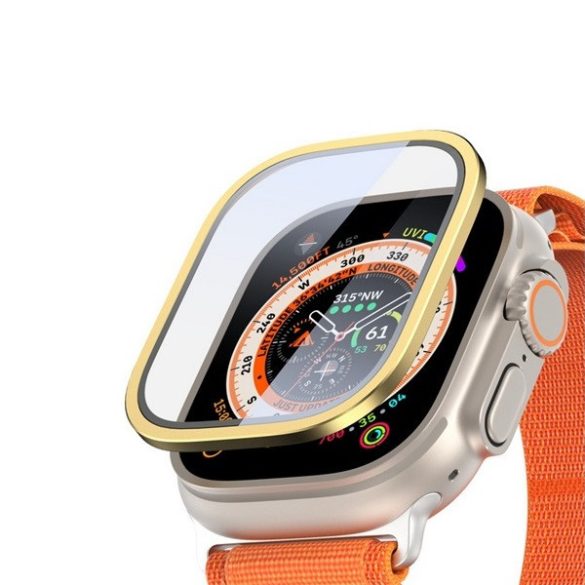 Apple Watch Ultra 1-2 (49 mm), Kijelzővédő fólia, ütésálló fólia (az íves részre NEM hajlik rá!), Tempered Glass (edzett üveg), Dux Ducis Flas, arany