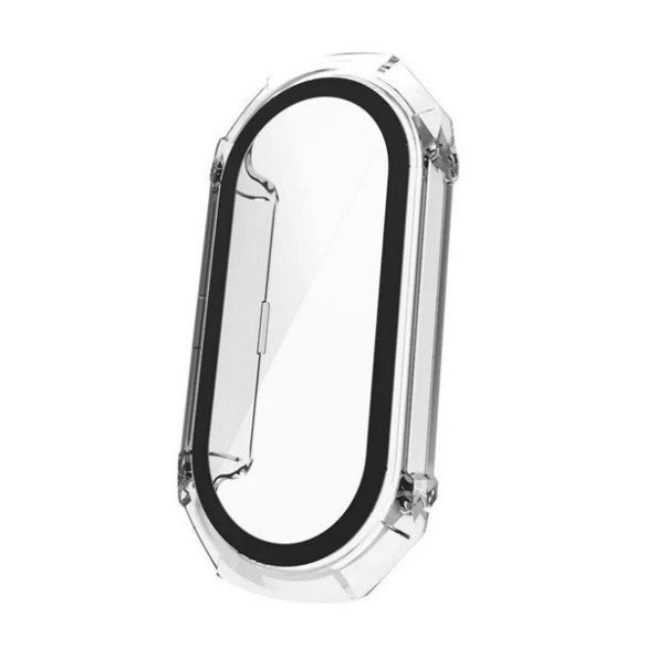 Xiaomi Mi Smart Band 8 / 9, Műanyag védőkeret, közepesen ütésálló, szíj nélkül, átlátszó