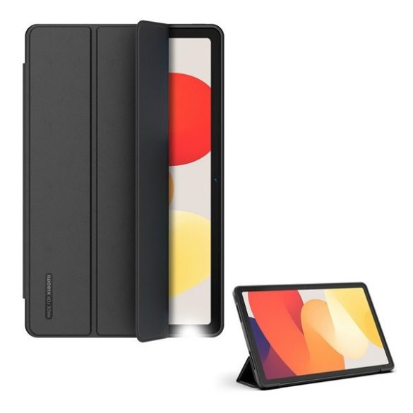 Xiaomi Redmi Pad SE (11.0), mappa tok, bőrhatású, Trifold Folio, fekete, gyári