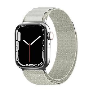 Apple Watch 4-6, SE, SE (2022) (38 / 40 mm) / Watch 7-9 (41 mm) / Watch 10 (42 mm), textíl pótszíj, nylon, állítható, fehér