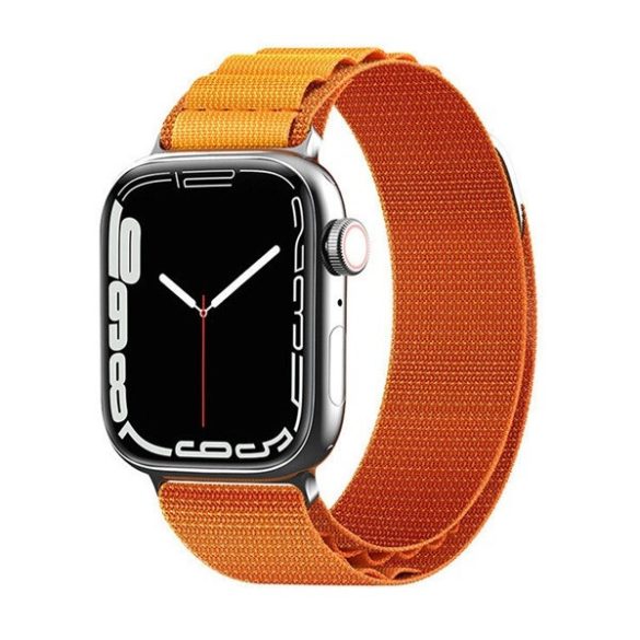 Apple Watch 4-6, SE, SE (2022) (38 / 40 mm) / Watch 7-9 (41 mm) / Watch 10 (42 mm), textíl pótszíj, nylon, állítható, narancssárga