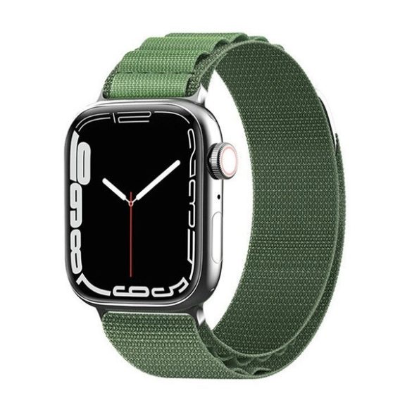 Apple Watch 4-6, SE, SE (2022) (38 / 40 mm) / Watch 7-9 (41 mm) / Watch 10 (42 mm), textíl pótszíj, nylon, állítható, világoszöld