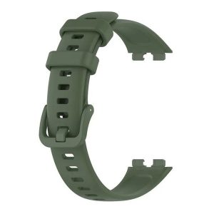 Huawei Band 8 / 9 / 10, szilikon pótszíj, állítható, sötétzöld