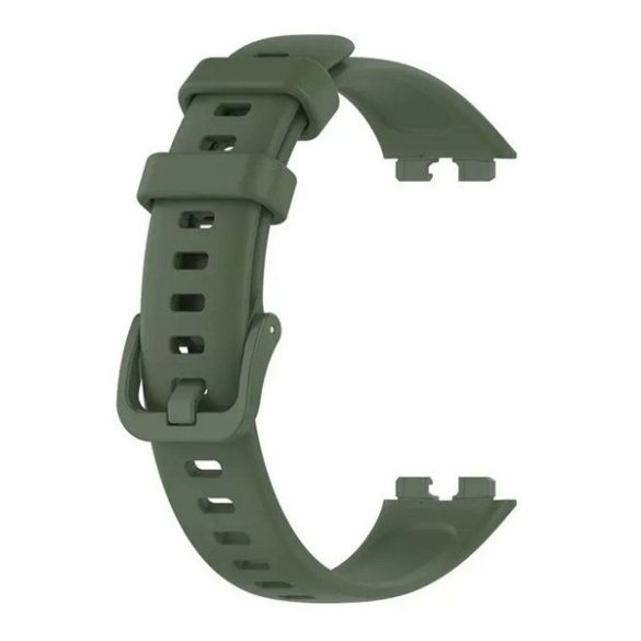 Huawei Band 8 / 9 / 10, szilikon pótszíj, állítható, sötétzöld