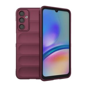 Samsung Galaxy A05s SM-A057F, Szilikon tok, közepesen ütésálló, 3D minta, bordó