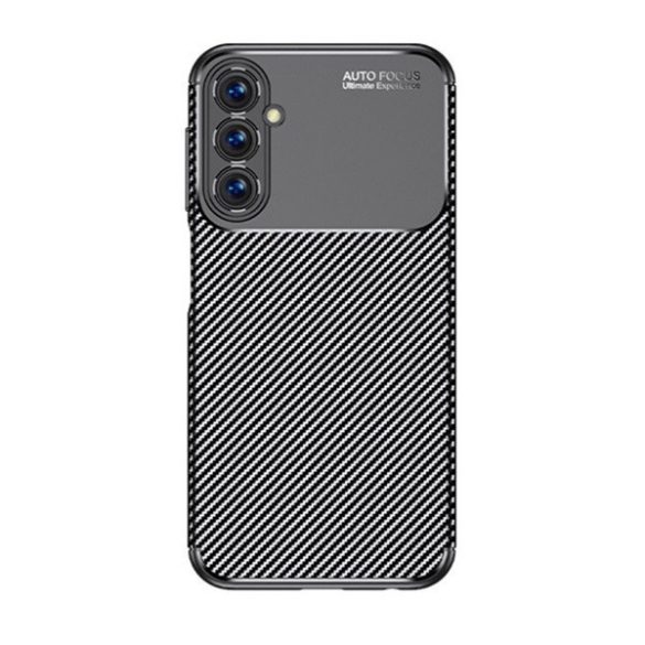 Samsung Galaxy A05s SM-A057F, Szilikon tok, közepesen ütésálló, légpárnás sarok, karbon minta, fekete