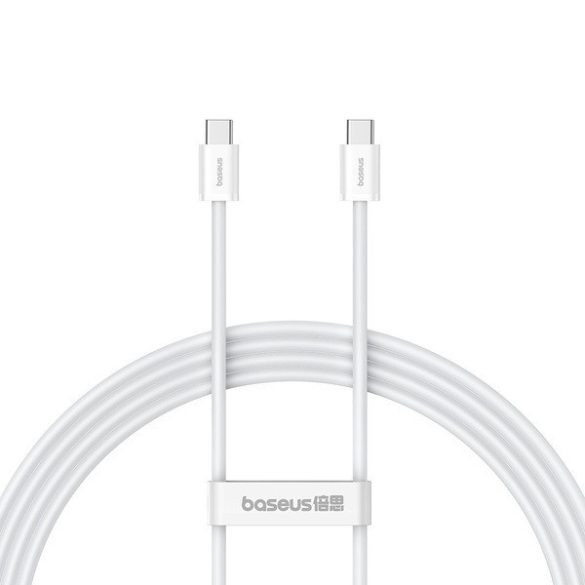 USB Type-C töltő- és adatkábel, USB Type-C, 200 cm, 30W, törésgátlóval, gyorstöltés, PD, Baseus Superior, P10365200211-01, fehér