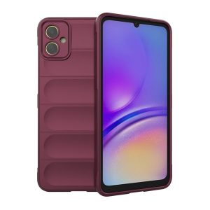 Samsung Galaxy A05 SM-A055F, Szilikon tok, közepesen ütésálló, 3D minta, bordó