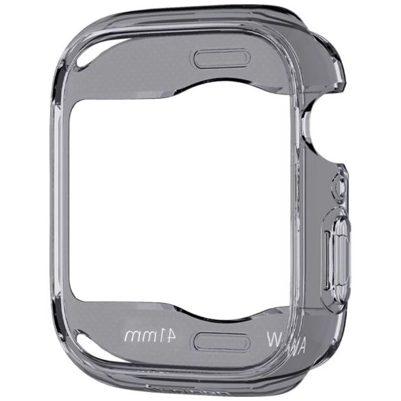Apple Watch 7-9 (41 mm), Szilikon védőkeret, ütésálló, szíj nélkül, Spigen Ultra Hybrid, átlátszó/szürke