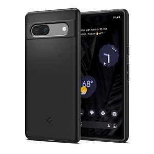 Google Pixel 7a, Műanyag hátlap védőtok, Spigen Thin Fit, fekete