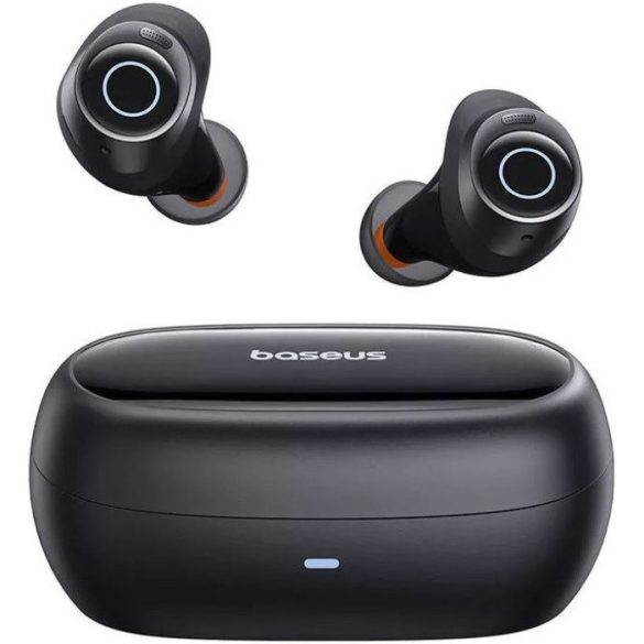 Bluetooth sztereó fülhallgató, v5.3, TWS, töltőtok, érintés vezérlés, zajszűrővel, vízálló, Baseus Bowie MA20, fekete