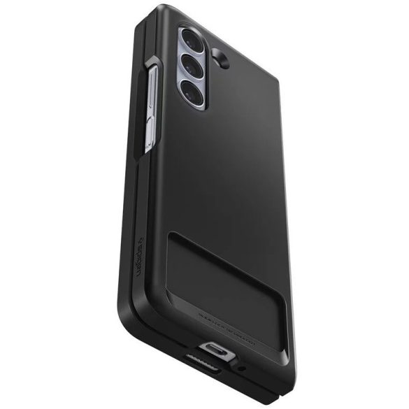 Samsung Galaxy Z Fold5 SM-F946B, Szilikon tok, közepesen ütésálló, műanyag hátlappal, Spigen Slim Armor Slot, fekete