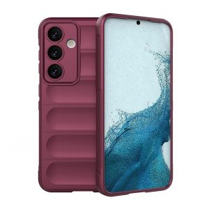 Samsung Galaxy S24 SM-S921, Szilikon tok, közepesen ütésálló, 3D minta, bordó