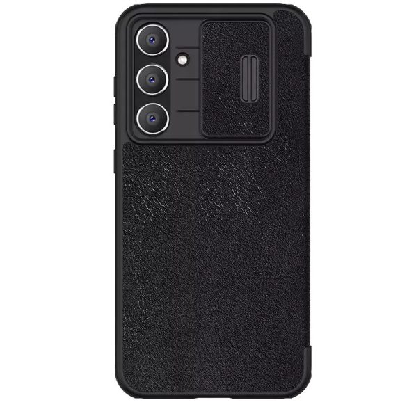 Samsung Galaxy S23 FE SM-S711, Oldalra nyíló tok, kamera védelem, Nillkin Qin Pro, fekete