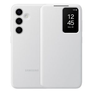 Samsung Galaxy S24 SM-S921, Oldalra nyíló tok, hívás mutatóval, kártyatartóval, Smart View Wallet, fehér, gyári