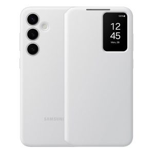 Samsung Galaxy S24 Plus SM-S926, Oldalra nyíló tok, hívás mutatóval, kártyatartóval, Smart View Wallet, fehér, gyári