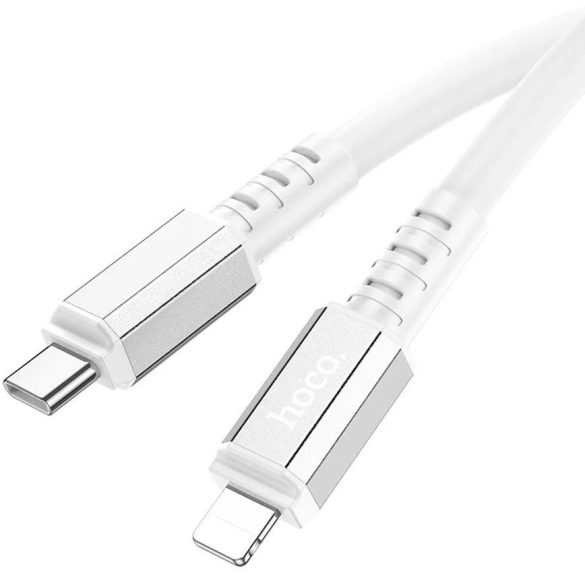 USB Type-C töltő- és adatkábel, Lightning, 100cm, 20W, gyorstöltés, PD, Hoco X85 Strength, fehér