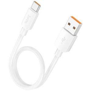 USB töltő- és adatkábel, USB Type-C, 25 cm, 6000mA, 100W, gyorstöltés, PD, QC, Hoco X96 Hyper, fehér