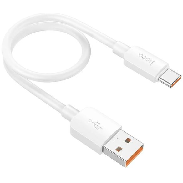 USB töltő- és adatkábel, USB Type-C, 25 cm, 6000mA, 100W, gyorstöltés, PD, QC, Hoco X96 Hyper, fehér