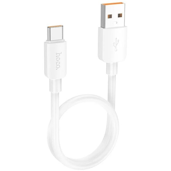 USB töltő- és adatkábel, USB Type-C, 25 cm, 6000mA, 100W, gyorstöltés, PD, QC, Hoco X96 Hyper, fehér