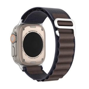 Apple Watch 4-6, SE, SE (2022) (42 / 44 mm) / Watch 7-9 (45 mm) / Watch 10 (46 mm) / Watch Ultra 1-2 (49 mm), textíl pótszíj, állítható, Dux Ducis GS, sötétszürke