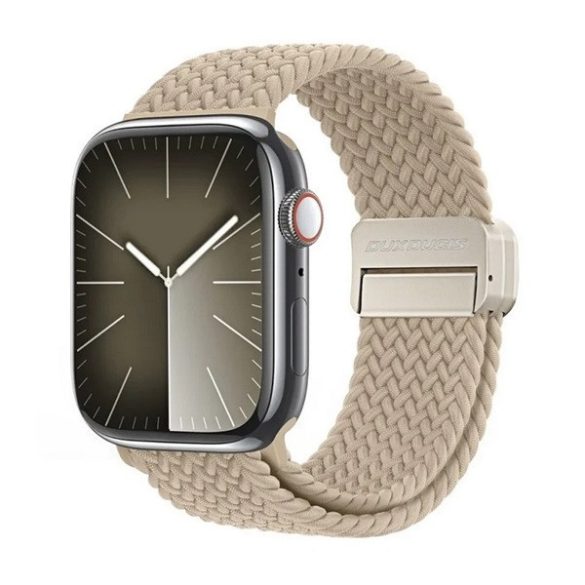 Apple Watch 4-6, SE, SE (2022) (42 / 44 mm) / Watch 7-9 (45 mm) / Watch 10 (46 mm) / Watch Ultra 1-2 (49 mm), textíl pótszíj, állítható, mágneses zár, Dux Ducis Mixture Pro, bézs
